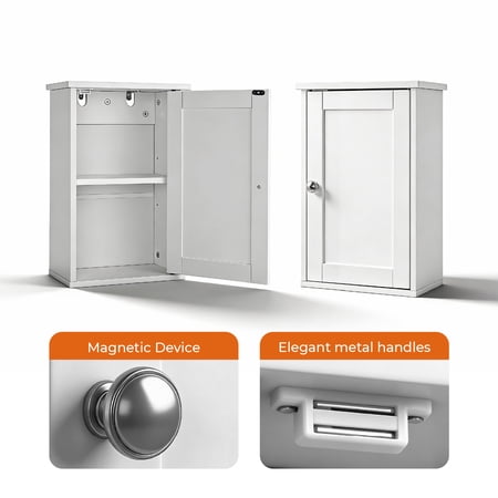 KTAXON BATHROOM CABINET WALL MOUNT MIRRORED MEDICINE CABINET, WHITE