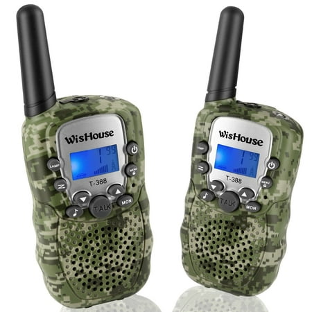 Wishouse Walkie Talkies for Kids,Popular Toys for Boys and Girls Best Handheld Woki Toki with Flashlight,License Free Kids Survival Gear for Hunting and Outdoor Adventure(T388 Camouflage