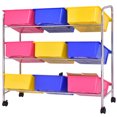 thumbnail image 4 of Costway Kids Toy Storage Shelf Organizer 9 Bins, Multi-colored Bin Cart Playroom, 4 of 5