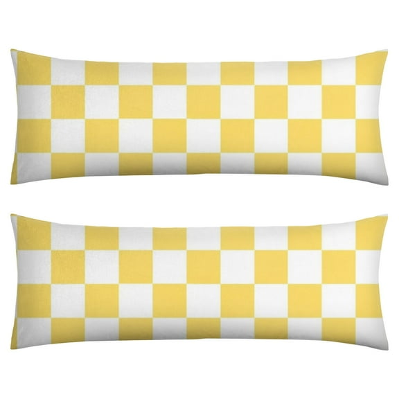 Checkered Body Pillow Cover 20x54 - Breathable Long Pillowcase with Hidden Zipper, Vintage Plaid Pillow Slipcover for Adults, Maternity & Decor