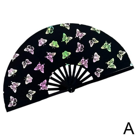 

Reflective Cloth Bamboo Fan Folding Hand Fabric Fan Women/Men Foldable Music