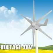 500W 48V 6 Nylon Fiber Blades Wind Power Generator Home Kit 3 Phases AC PMG White