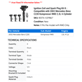 thumbnail image 2 of Ignition Coil and Spark Plug Kit 8 - Compatible with 2002 Mercedes-Benz C230 Kompressor RWD 2.3L 4-Cylinder - Autopart Premium, 2 of 2
