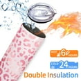 thumbnail image 6 of Leopard Print Tumbler with Lid and Straw 20oz, Insulated Travel Mug for Hot and Cold Drinks, Pink Cheetah Coffee Cup - Ideal Christmas, Mother''s Day, Birthday Gifts for Women and Mom, 6 of 6