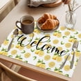 thumbnail image 3 of Lemon Placemats Set of 4 Welcome Summer Pastoral Yellow Fruit Watercolor Place Mats Indoor Wipeable Table Mats Washable Cloth Dining Table Placemats for Kitchen Holiday Party Home Decor 13x19 Inch, 3 of 9