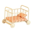 thumbnail image 3 of 1:12 Cuna Cama en Miniatura en Miniatura Cama Finición Play Photo Props Decorativo con Colchón Muebles en Miniatura para El Modelo de Bricolaje Raya, 3 of 10