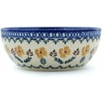 thumbnail image 3 of Polish Pottery 7-inch Bowl (Golden Flower Garden Theme) Hand Painted in Boleslawiec, Poland + Certificate of Authenticity, 3 of 6