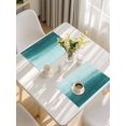 thumbnail image 5 of Turquoise Ombre Placemats Set of 8, Modern Abstract Art Ocean Oil Painting Placemats for Dining Table, Place Mats for Kitchen Tabletop, Waterproof Wipeable Dining Table Mats Set, 5 of 9