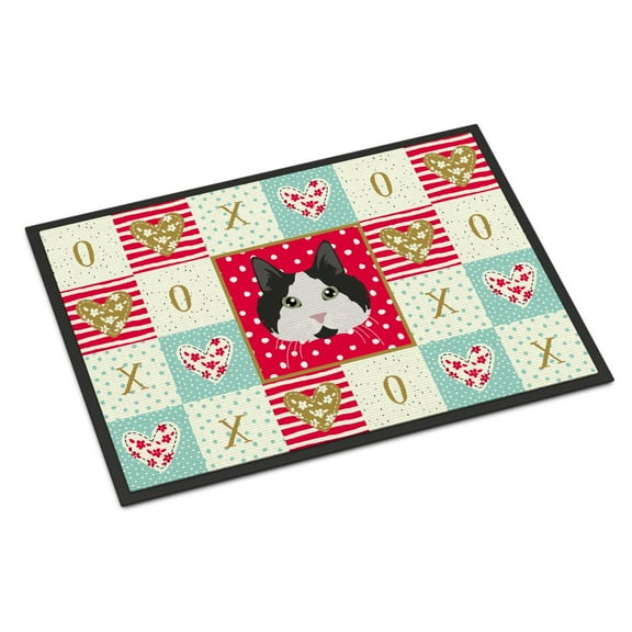 Carolines Treasures CK5109MAT Cymric 2 Cat Love Door Mat Indoor Rug or Outdoor Welcome Mat 18x27 Doormat 27"L x 18"W