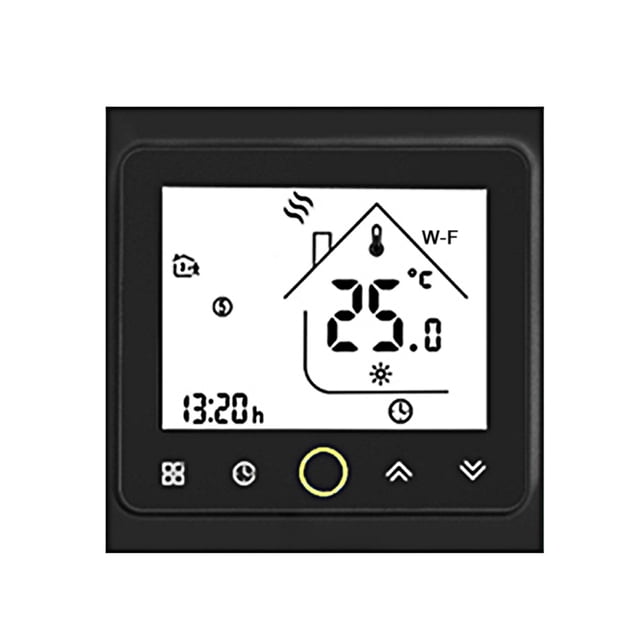 Wi-Fi Smart Thermostat Temperature Controller with App Control 5A Compatible with Alexa and Google Home for Home Water Floor Heating - Black