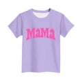 thumbnail image 4 of Zpanxa T-Shirts pour Tout-Petites Fille Imprimé Fête des Mères Col Rond Manches Courtes Haut Polyester Spandex 5-6 Ans, 4 of 5
