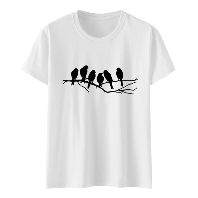 TSADFHJI Hauts pour Femmes pour l'Automne Modèle de Femme Cœur Tasse Imprimé Art Cœur Tasse Électrique Imprimé Col Rond Manches Courtes Haut T-Shirt