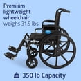 thumbnail image 5 of Medline Pediatric Wheelchair for Children - Promoting Comfort and Mobility, 14”W x 12”D Seat, 5 of 7
