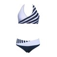 thumbnail image 5 of Dezsed Women's High Waisted Bikini Sets Tummy Control Swimsuits 2025 Two Piece Bathing Suits Color Block V Neck Swim Suits White S, 5 of 6