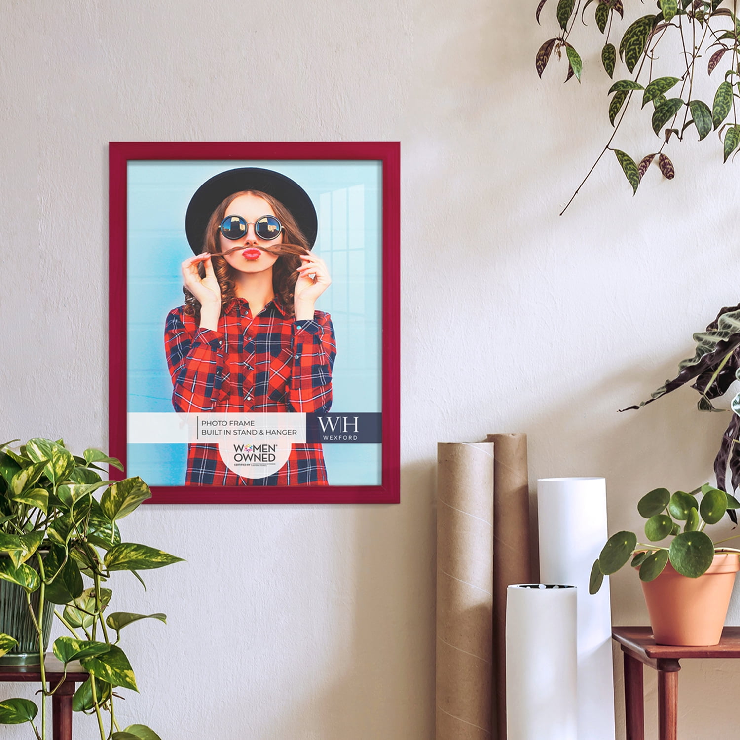 Woodgrain 11 in. x 14 in. Cherry Red Picture Frame (Set of 2)