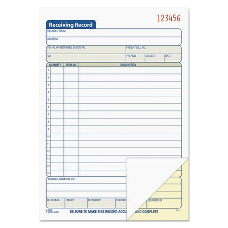 TOPS, TOP46259, Receiving Records Forms, 1 Each
