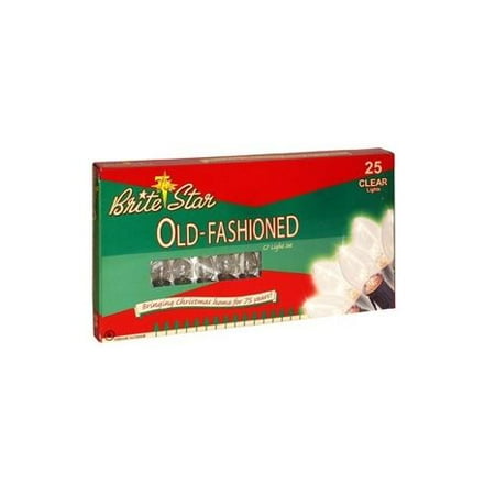 Old Fashioned Christmas Light Bulbs Set of 25 Old Fashioned Clear Retro Style C7 Christmas Lights - Green Wire ()
