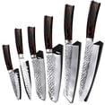 thumbnail image 1 of Kitchen Knife Set 10Pcs Multiple Sizes Japanese Chef Knives German Stainless Steel Sharp Knives with Ergonomic Handle for Chopping, Slicing, Cutting (Irregular Hammered Pattern), 1 of 6