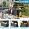 thumbnail image 6 of Outdoor Storage Box, 120 Gallon Metal Deck Box Built-in a Oxford Fabric Storage Bag, Lockable & Waterproof Outside Patio Storage Box for Cushions, Pillows, Tools, Pool Floats- Gray, 6 of 6