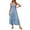 Blue, variant on Odeerbi Boho Slip Midi Dresses for Women 2025 Spaghetti Strap Tiered Long Sundress Sleeveless Solid Beach Dress Blue