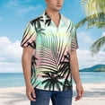 thumbnail image 3 of Kll Men'S Hawaiian Shirt Short Sleeve Button Down Beach Shirts-Tropical Summer Palm, 3 of 7