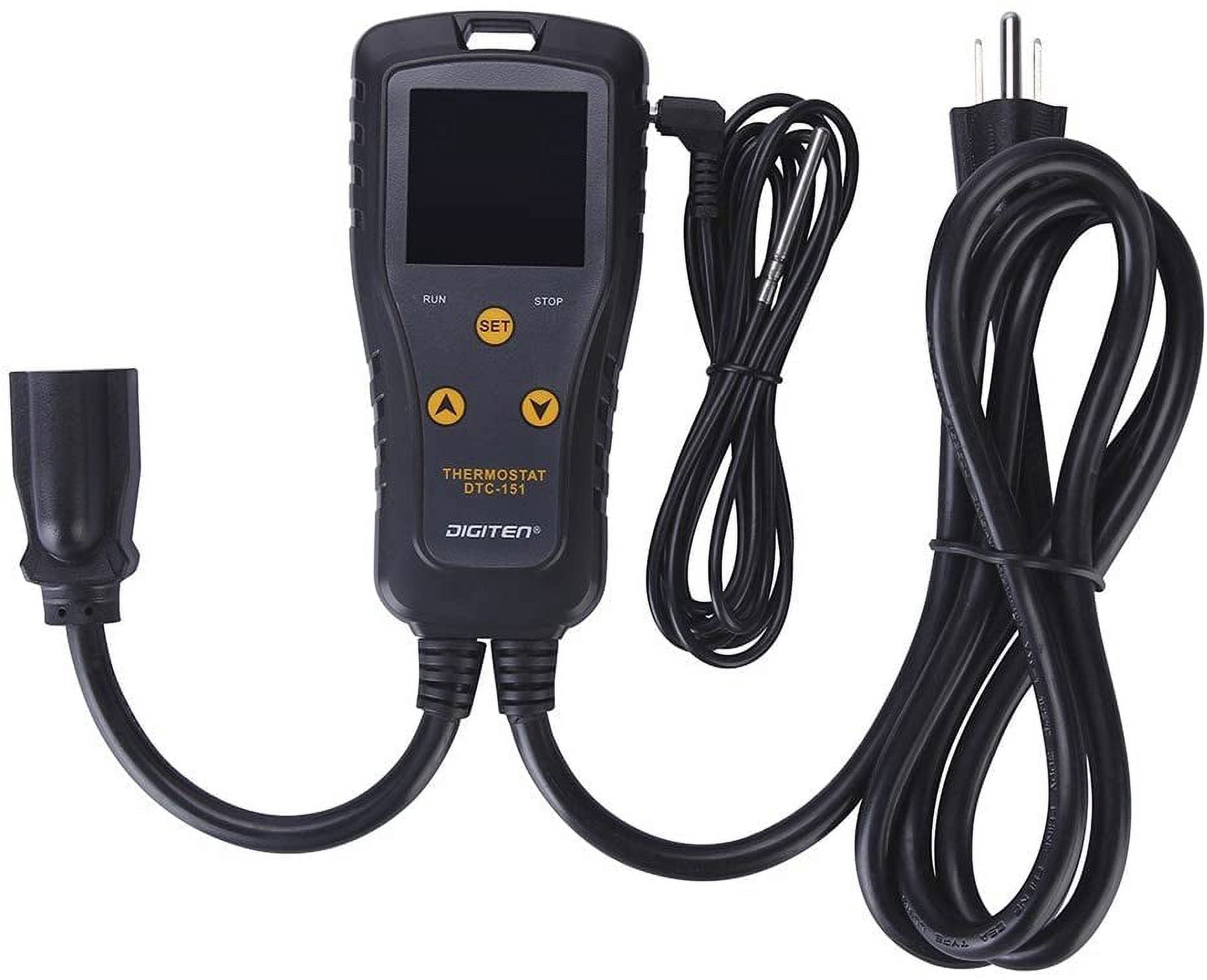 DIGITEN Temperature Controller Digital Thermostat Outlet Plug in Temperature Controller 110V 15A Reptile Thermostat Greenhouse Temp Controller Heating Cooling for Homebrewing Aquarium Heater