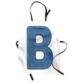 thumbnail image 1 of Letter B Apron Jeans Clothing Retro Fashion Style Alphabet Elements Youth Typography Design, Unisex Kitchen Bib Apron with Adjustable Neck for Cooking Baking Gardening, Blue Yellow, by Ambesonne, 1 of 3