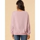 thumbnail image 5 of Sudadera de manga larga Allegra K con cuello redondo y lentejuelas brillantes para mujer Rosa S, 5 of 6