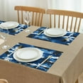 thumbnail image 3 of Blue White Camo Digital Shapes Pattern Summer Placemats Table Placemats Set Of 4-Linen Kitchen Washable Placemats Table Mats 11.8"x17.7" Non-Slip Heat Resistant, 3 of 6