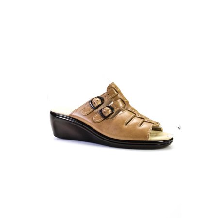 

Pre-owned|SAS Womens Cut Out Solid Leather High Heel Sandals Brown Size 6