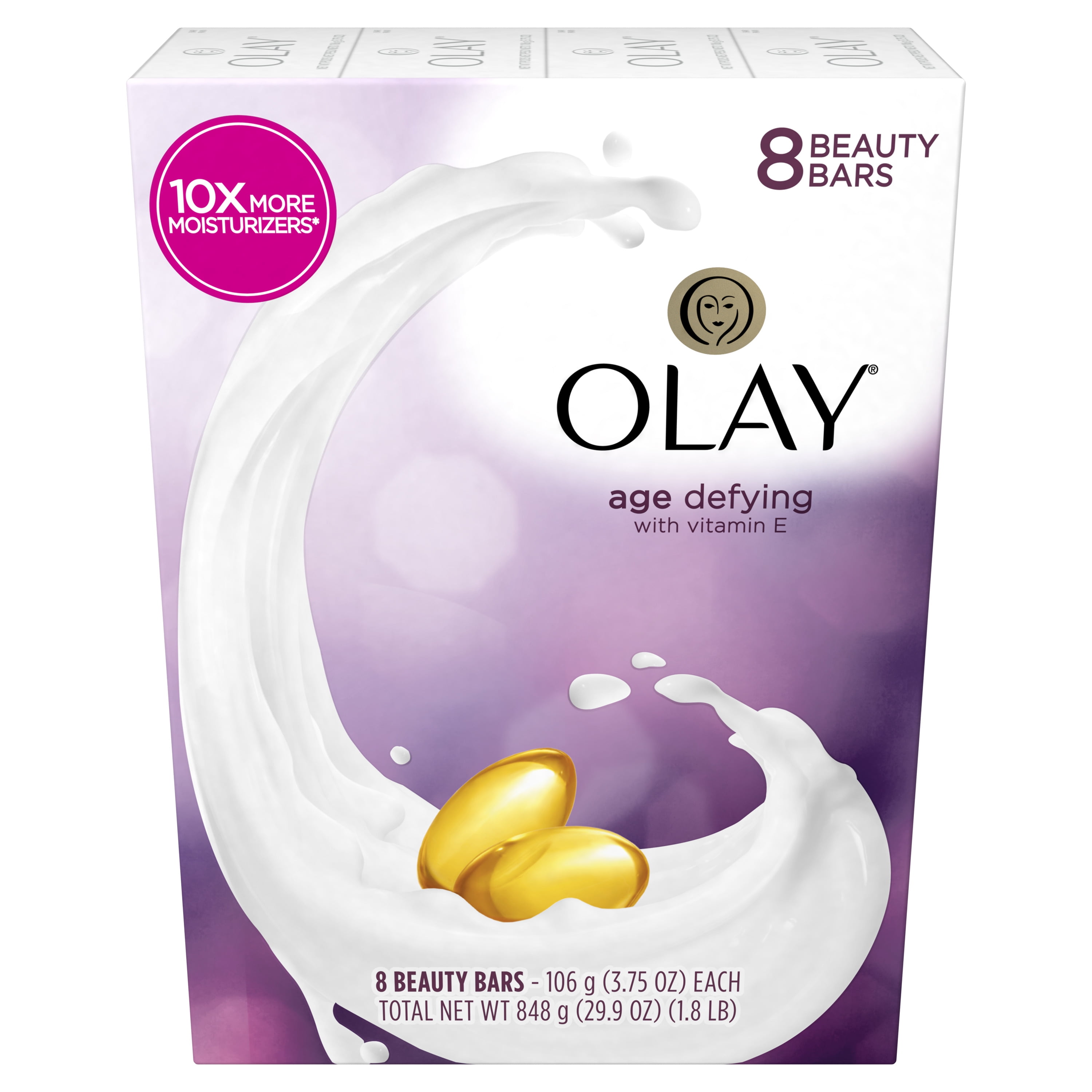 Olay Age Defying Beauty Bar Soap for Women, 3.75 oz, 8 ct