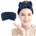 thumbnail image 4 of IDALL Headbands for Women Head Scarf Hydrotherapy Headband 1 Piece Bow Hairband Women's Facial Makeup Headband Soft Coral Velvet Headband For Shower Face Wash Turban Bandanas for Women Navy One Size, 4 of 5