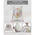 thumbnail image 6 of Easter Bunny Queen Pillow Cases Set of 2 - Microfiber Bed Throw Pillow Covers, Colorful Eggs Cute Rabbits Flowers Pink Plaid Decorative Lumbar Pillow Cover with Envelope Closure for Sofa 20"x30", 6 of 6