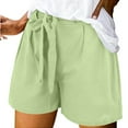 thumbnail image 7 of REALiKUN Women Summer Casual Shorts Bowknot Tie Waist Beach Vacation Shorts with Pockets, 7 of 7
