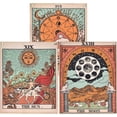 thumbnail image 1 of Pack 3 Tapiz De Tarot, Tapiz De Cartas De Tarot De La Luna, La Estrella Y El Sol, Tapiz De Europa Medieval para Habitación con Ojales Inoxidables, Clavos Sin Costuras, 1 of 4
