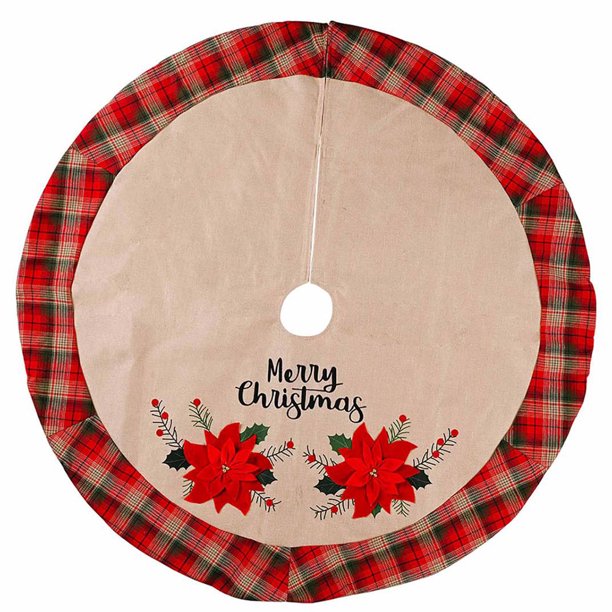 Trasner Christmas Fabric Plaid 106cm Christmas Tree Skirt Christmas Tree Bottom Ornament Walmart Com Walmart Com