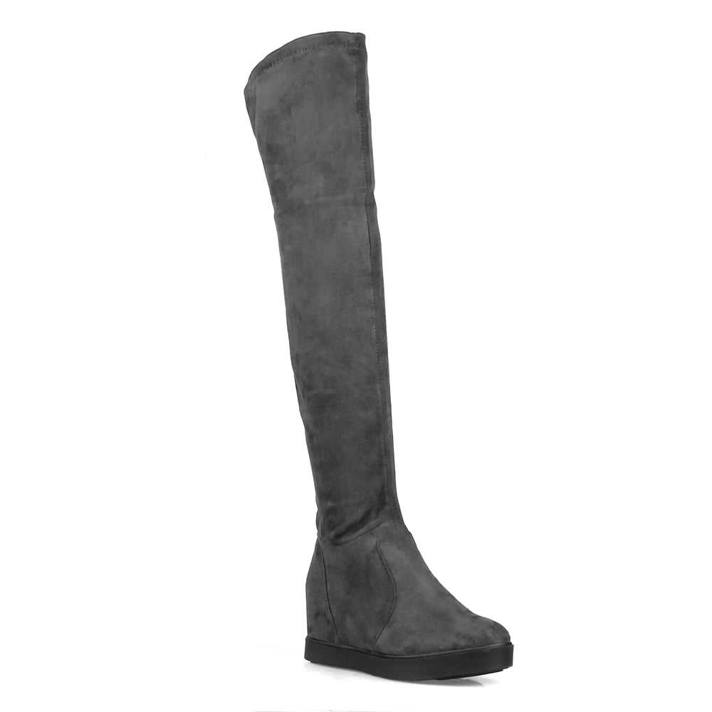nature breeze over the knee women's sock boots in olive