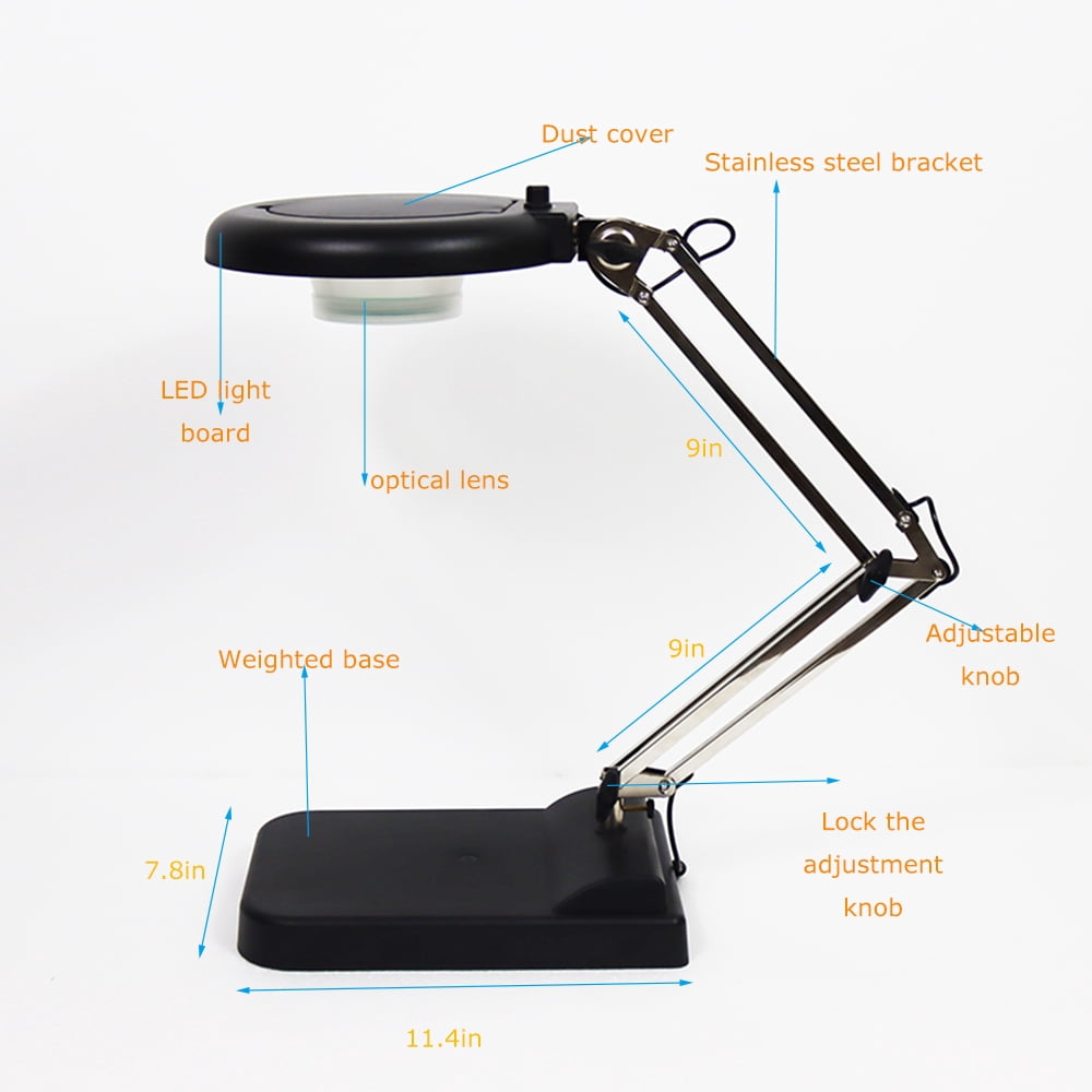 30X Benchtop Magnifier Lamp Read Repair Tools with Adjustable LED Light 110V
