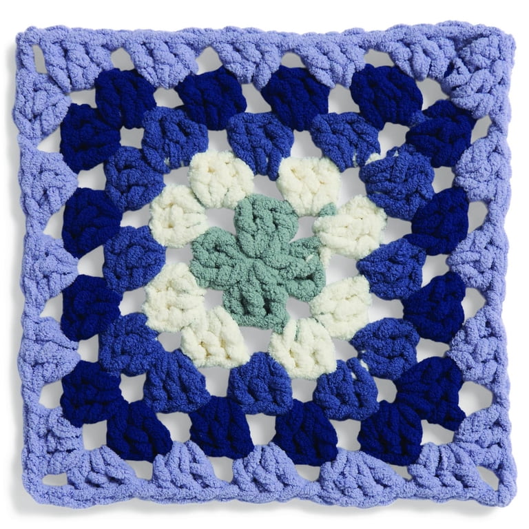 Bernat All in One Blanket Granny Square Yarn, Double Denim, 240g