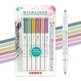 thumbnail image 1 of Iluminador Zebra Pen Mildliner de doble punta, paquete de 6, no destiñe, 1 of 8