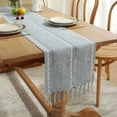 thumbnail image 2 of Chemin de Table à Franges Creuses Tissé à la Main Couleur Unie pour Maison Campagne Noël Serviette de Table, 2 of 6