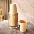 thumbnail image 4 of Acrylic Disposable Cup Holder Organizer | Gold Paper Cup Storage Rack with Sturdy Metal Handle, Space-Saving Countertop Dispenser, Fits Cups up to 8cm, 1 Pc Multifunctional Home & Office, 4 of 6