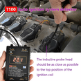 thumbnail image 2 of T100 Auto Ignition System Detector for 12V 24V Ignition System to Detection Ignition Signal and Spark Voltage,1 x T100 Auto Ignition System Detector 1 x USB cable,Black, 2 of 5