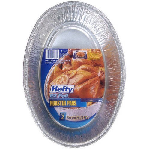 12/Pack Hefty 91870 EZ Foil Oval Roaster Pan 14" X 91/2" X 3"
