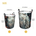 thumbnail image 3 of Sikiie Moon Flower White Owl Print Round Dirty Clothes Basket, Waterproof Standing Foldable Storage Basket, for Laundry Room, Bedroom, Bathroom Storage-Medium, 3 of 6