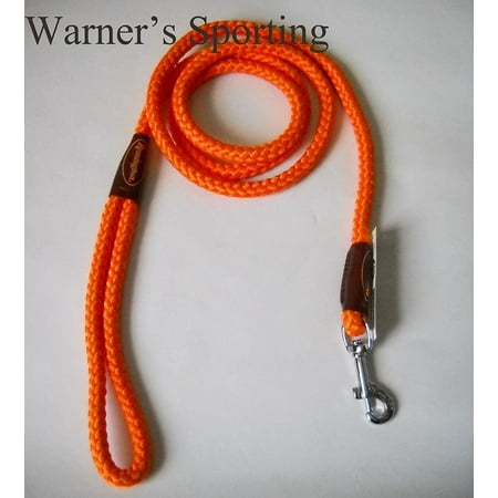 Gun Dog Supply - Remington - Sporting Dog Braided Rope Leash, Orange, Snap, 6 ft, By Gun Dog from USA