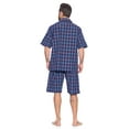 thumbnail image 4 of Ashford & Brooks Mens Woven Short Sleeve Pajama Shorts Set, Blue/Burgundy, M, 4 of 5