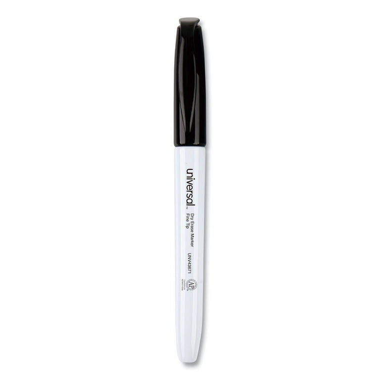 Dry Erase Marker, Pen-Style, Fine Bullet Tip, Black, Dozen