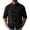 Black, variant on HOOMEUMY Mens Linen Mix Mandarin Collar Half Sleeve Shirt With Buttons Casual Breathable Tops For Vacation And Daily Wear Khaki