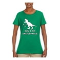 thumbnail image 2 of Wild Bobby, Unstoppable T Rex Funny, Pop Culture, Women Graphic Tee, Kelly, XX-Large, 2 of 4
